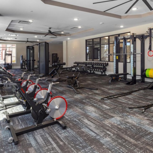 a gym with exercise equipment